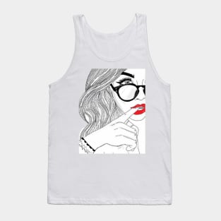 Red lipstick Tank Top